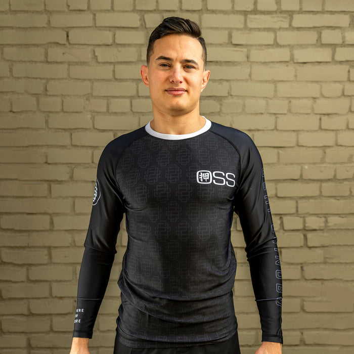 OSS Monogram Rash Guard | Black Long Sleeve