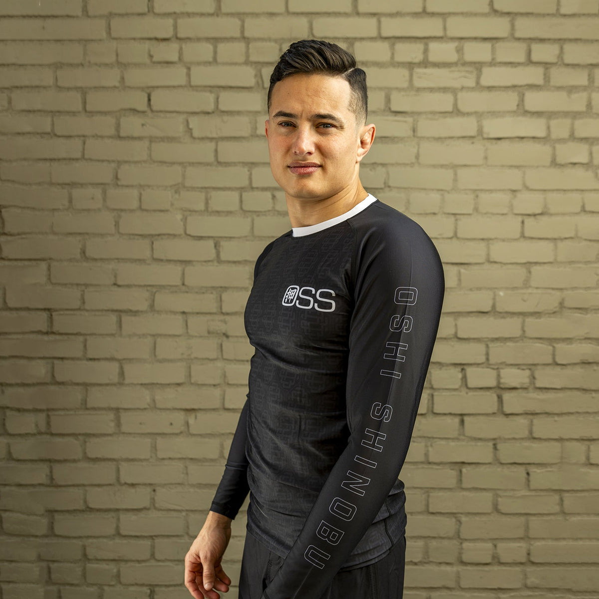 OSS Monogram Rash Guard | Black Long Sleeve
