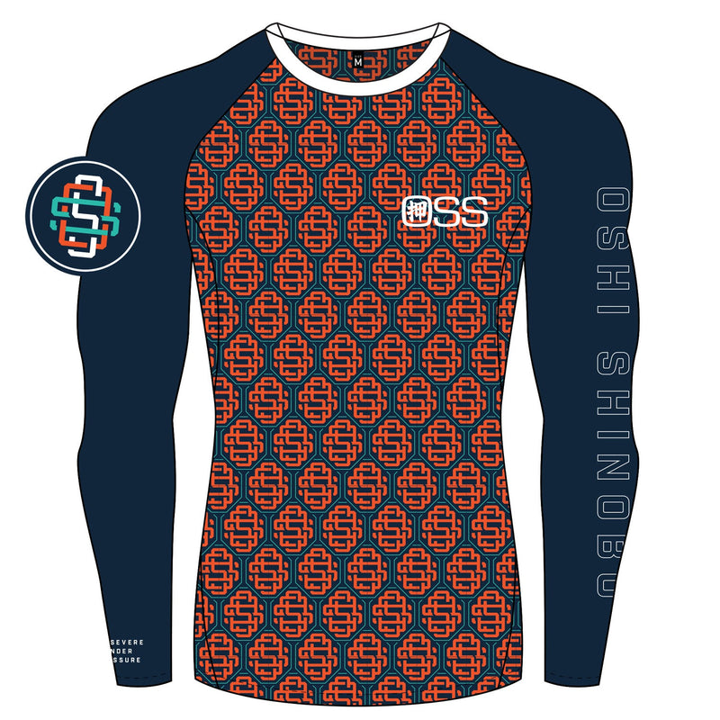 OSS Monogram Rash Guard | Navy Long SLeeve